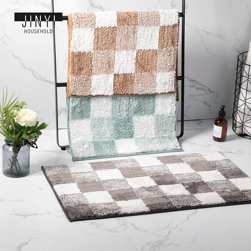 JD633 Quadratische Patchwork-Mikrofaser-Badematte